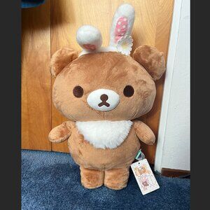 San-X Rilakkuma: Chairoikoguma in Bunny Ears 16" Plush Stuffed Animal
